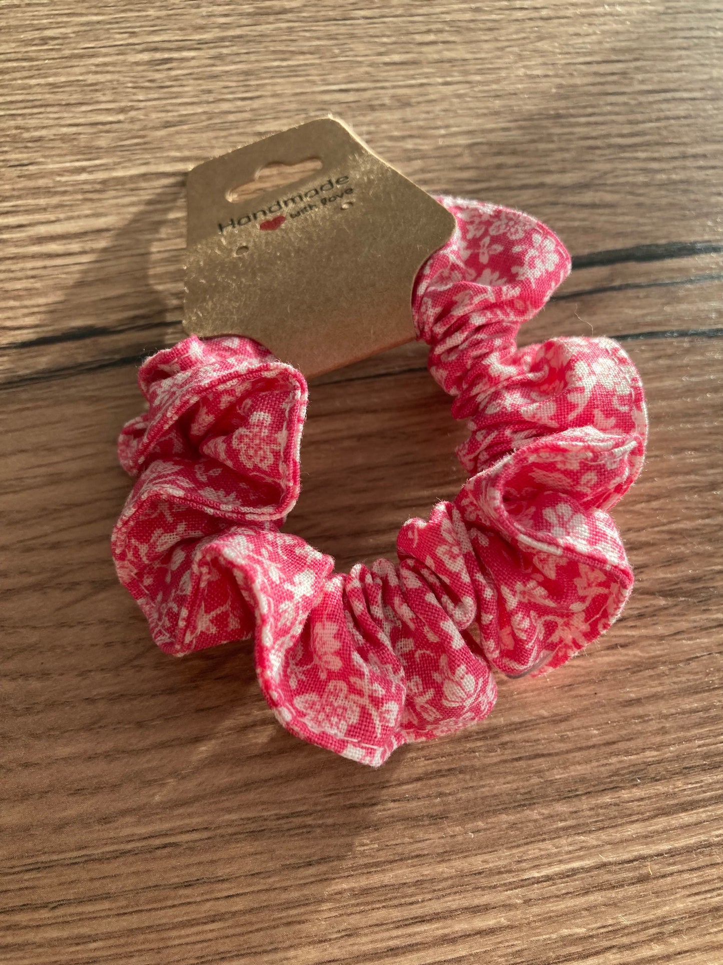 Pink Flower Scrunchie
