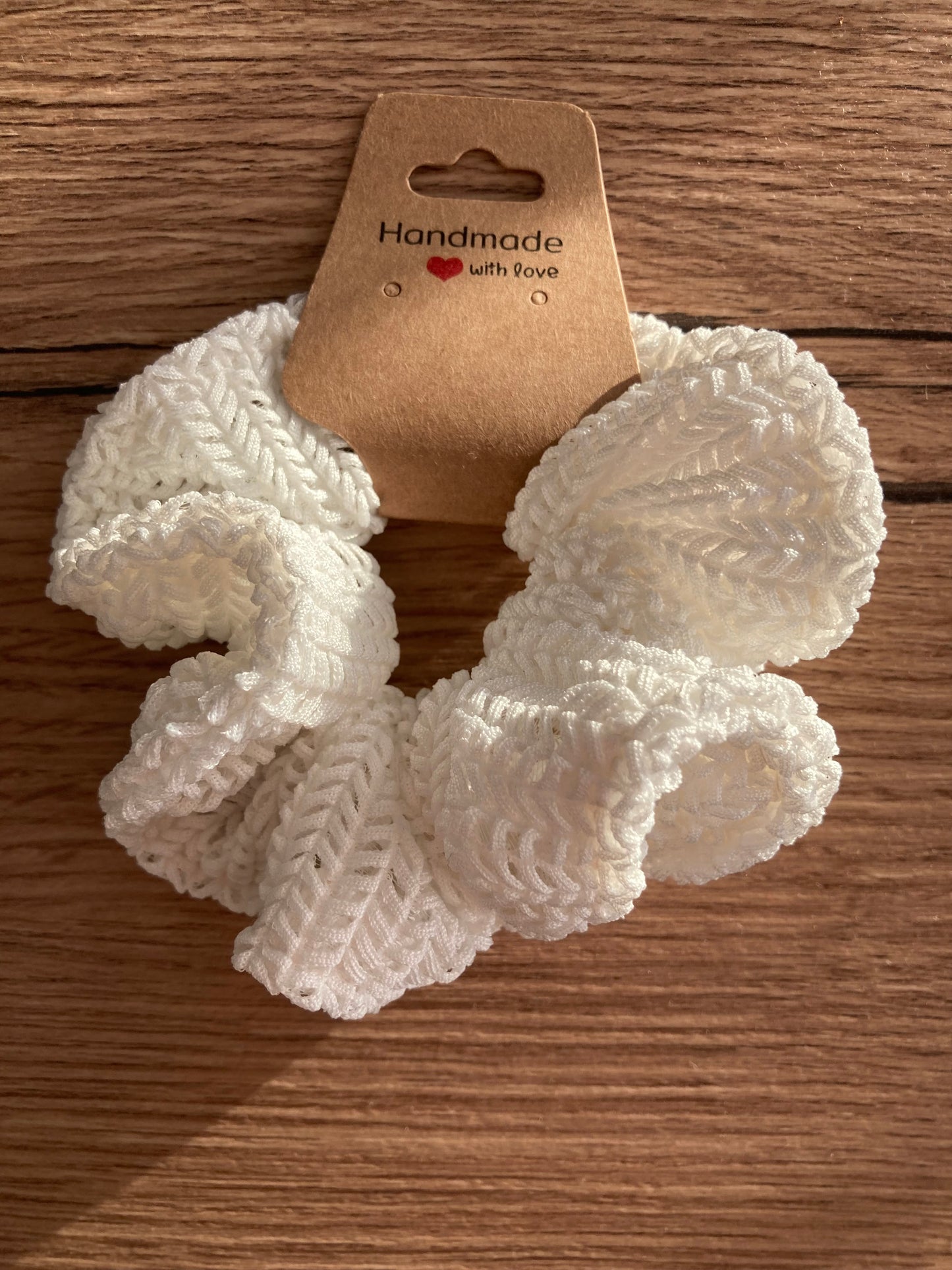White Chevron Scrunchie