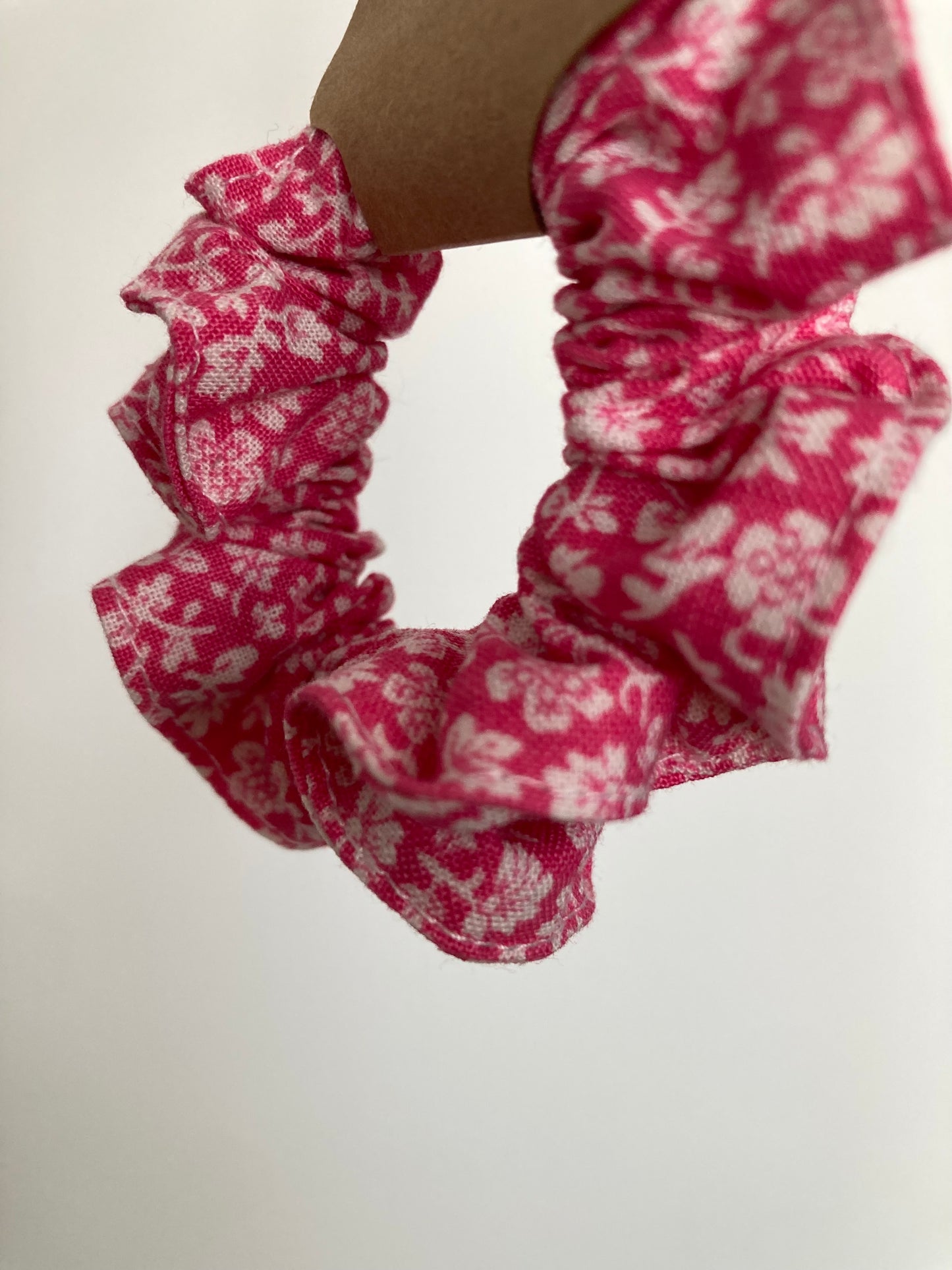 Pink Flower Scrunchie