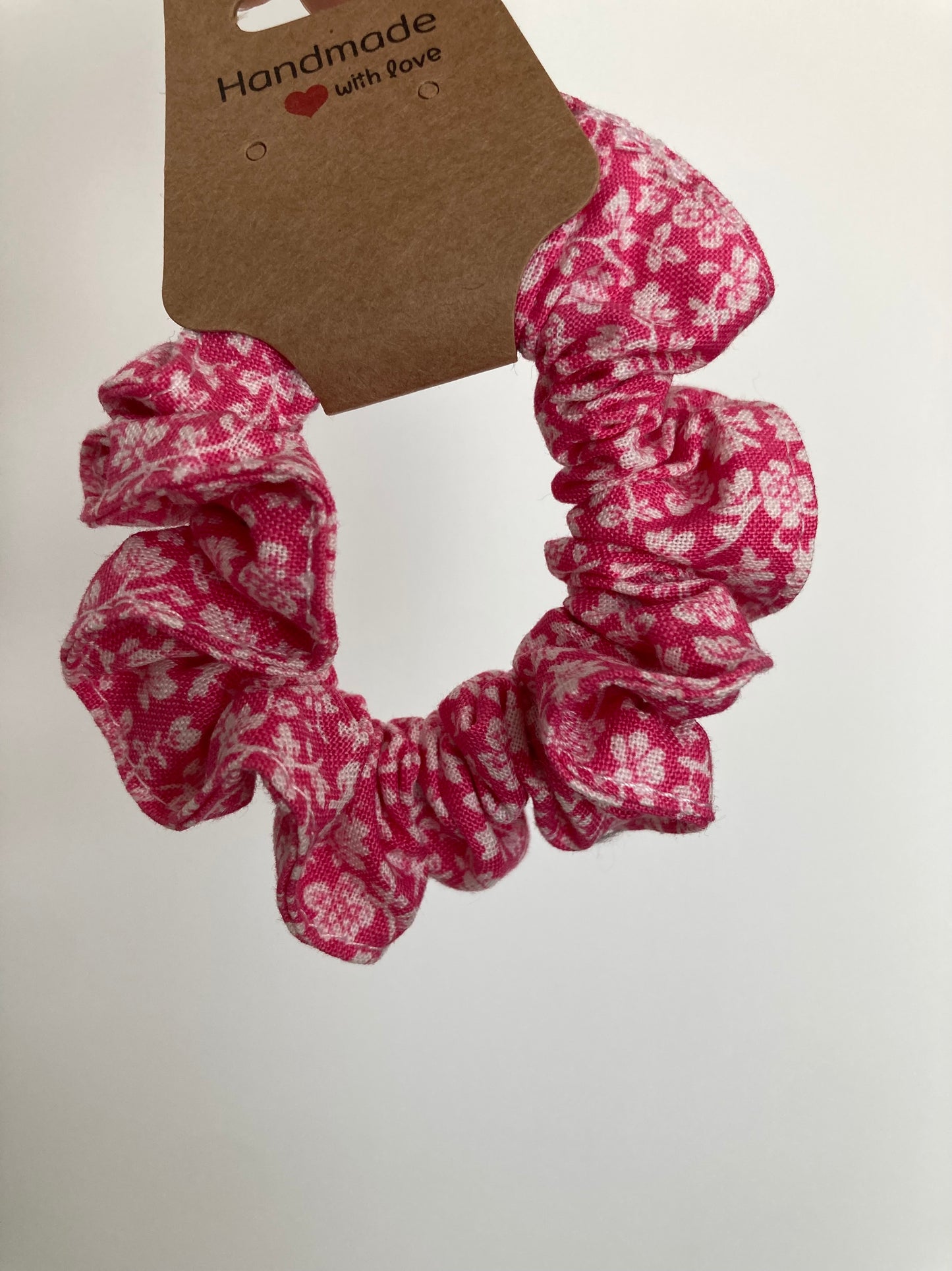 Pink Flower Scrunchie