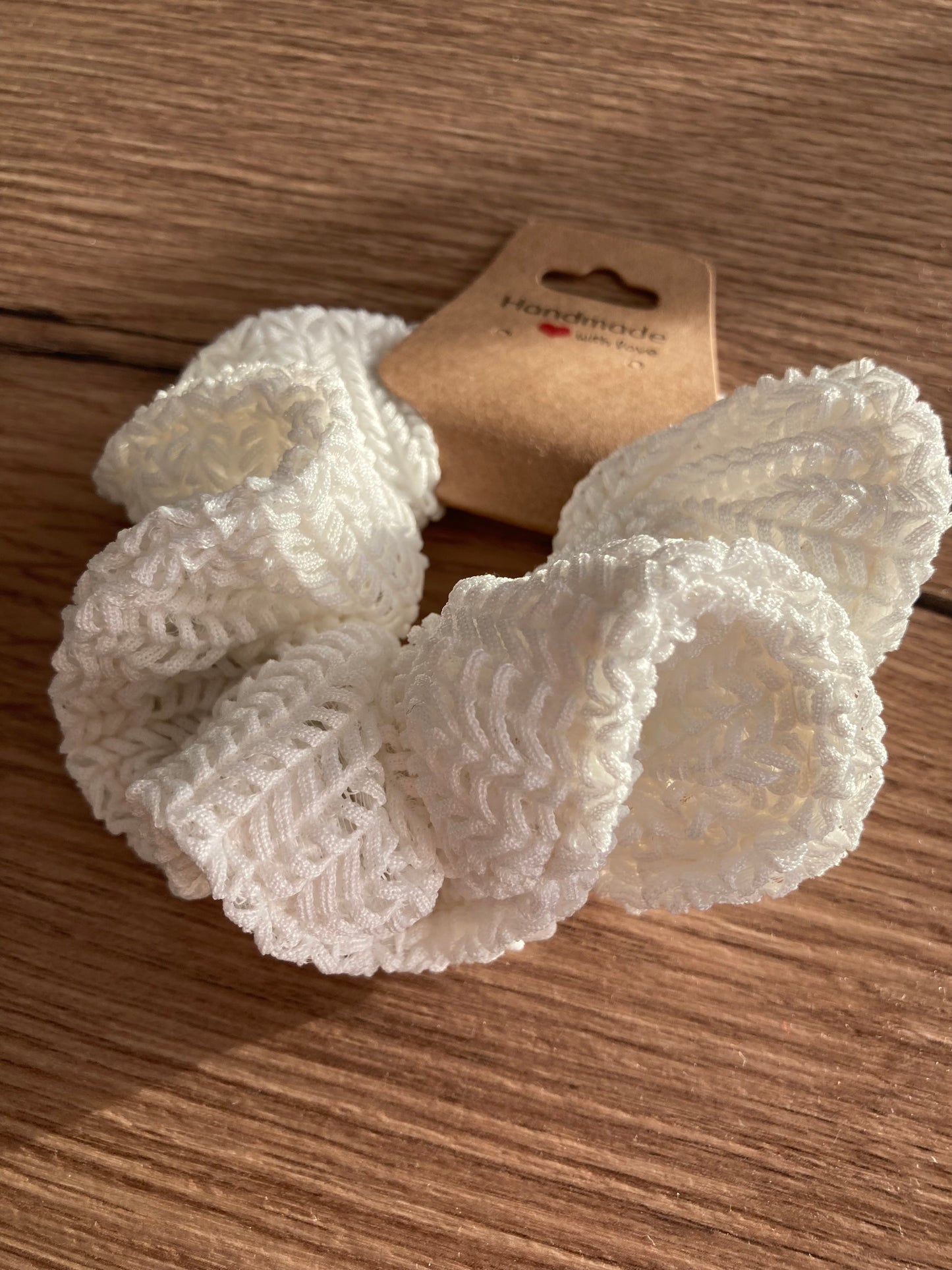 White Chevron Scrunchie