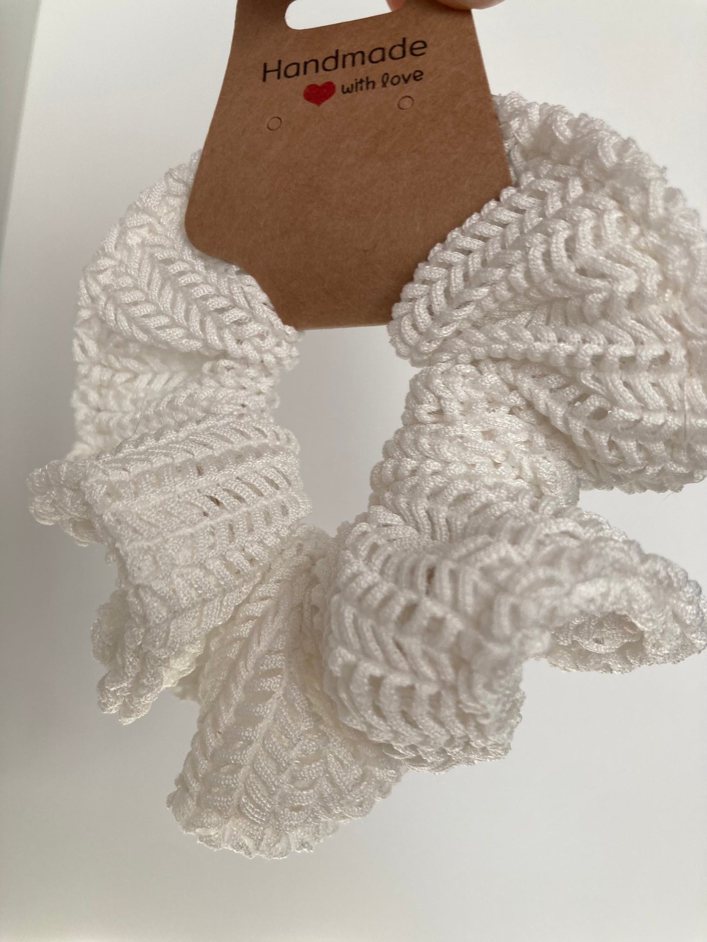 White Chevron Scrunchie