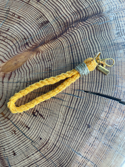 Porte-clé Bracelet Tresse Fine Jaune