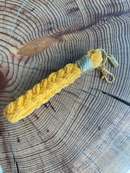 Porte-clé Bracelet Tresse Épaisse Jaune