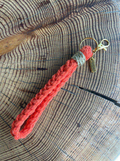 Porte-clé Bracelet Tresse Fine Orange