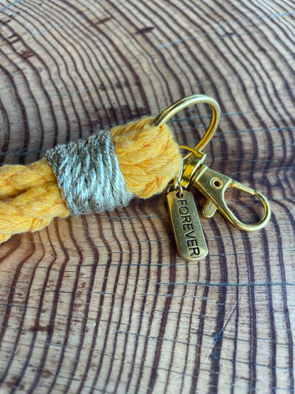Porte-clé Bracelet Tresse Fine Jaune