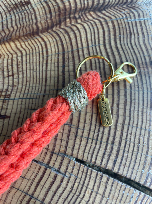 Porte-clé Bracelet Tresse Fine Orange